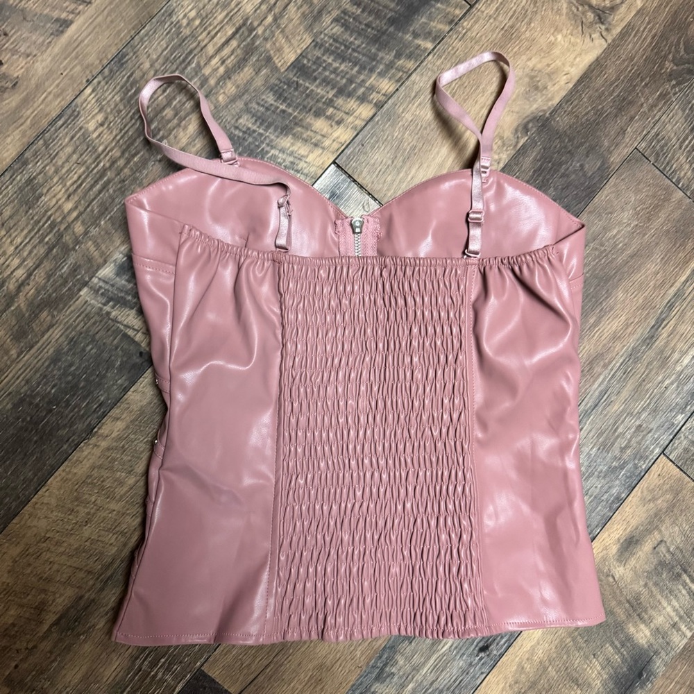 Bloomingdale's Mauve Studded Corset Top - Picture 5 of 9